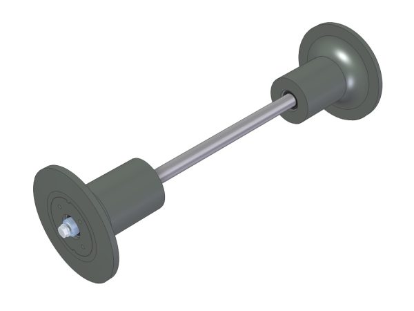 Arka Makara BRW150/170/185 — Aks Arası 550 mm, Ø51 mm Boru