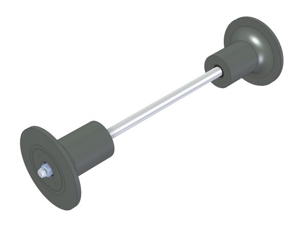 Arka Makara BRW150/170/185 — Aks Arası 600 mm, Ø51 mm Boru