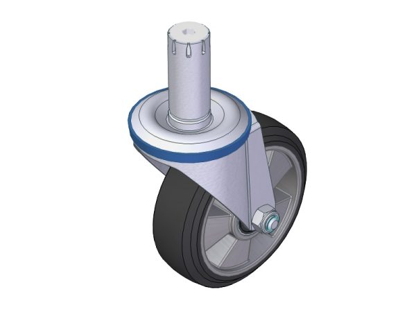 Döner Teker 125×40 mm — Tek Delik M14, Komple Set (Yeni Model)